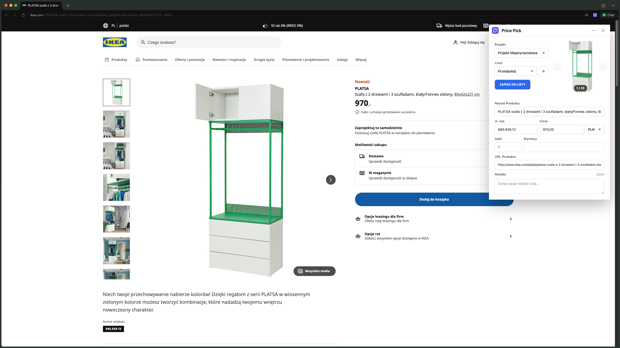 Wtyczka ToolArch Price Pick w akcji - IKEA